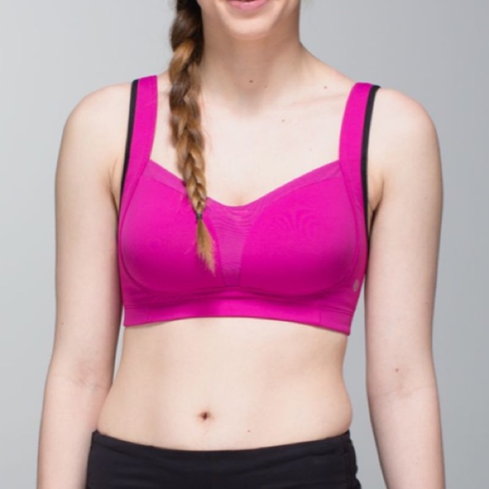 Lululemon Ta Ta Tamer II 34C “Raspberry” Hot Pink Medium Support Luxtreme Luon